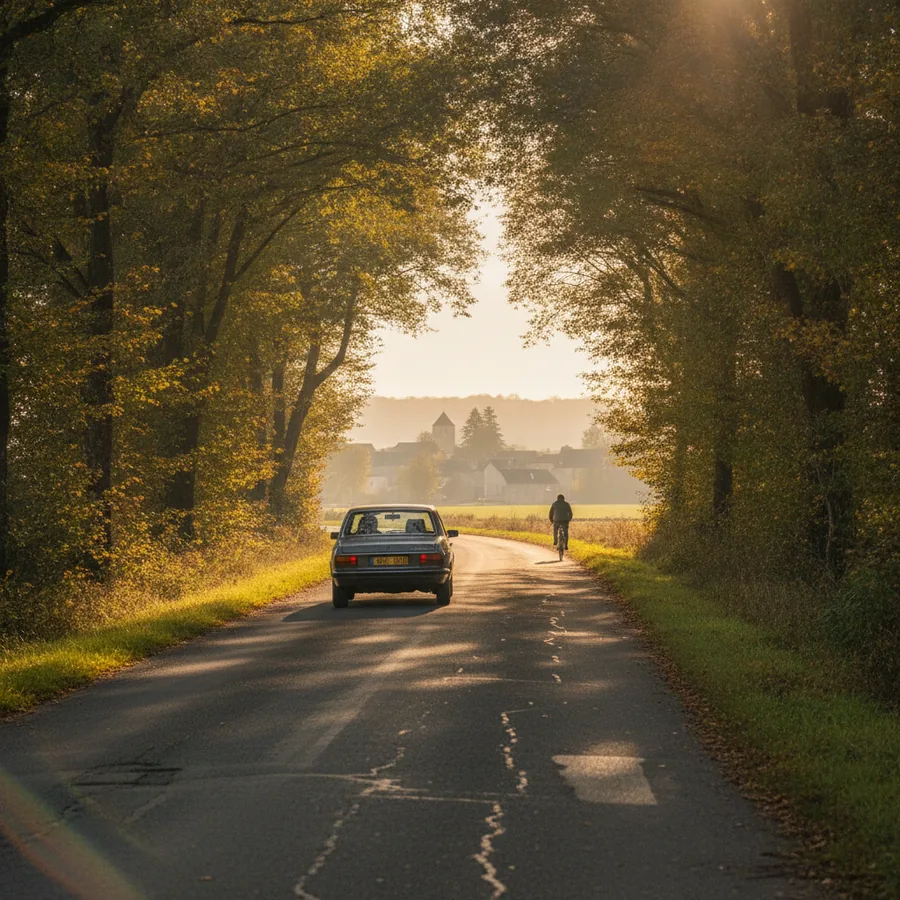 Véhicule d'occasion sur une route de campagne